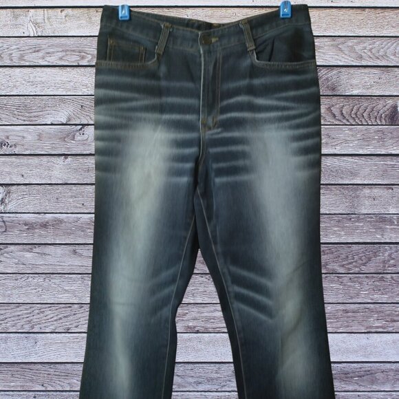 Women's CMJ Faded Washed Straight Leg Jeans Denim Casual - Picture 2 of 5